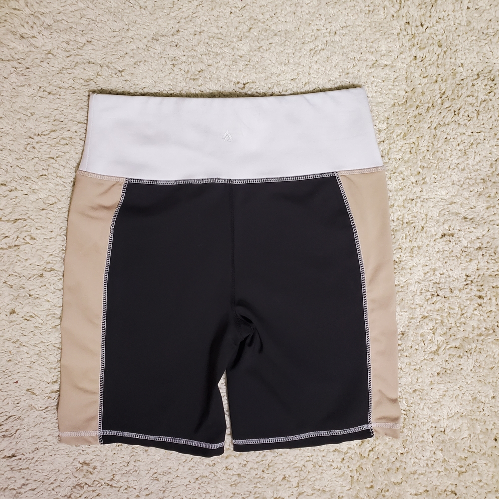 CALI SPORT Women Shorts Sports Bra Top Black Tan White 2pc Gym Outfit Athletic - Picture 13 of 16